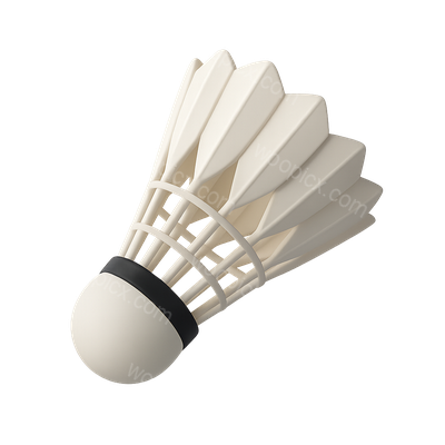 Stylish 3D Shuttlecock Icon for Badminton Enthusiasts