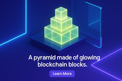 Glowing Blockchain Pyramid: Illuminated 3D Art