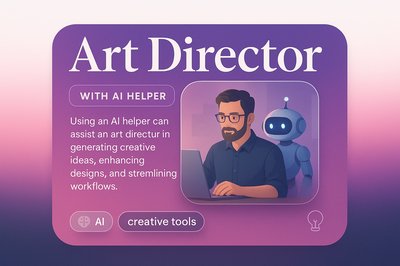 Art Director Collaborating with AI for Creative Design