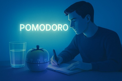 Stylish Pomodoro Technique Focus with Timer and Glass