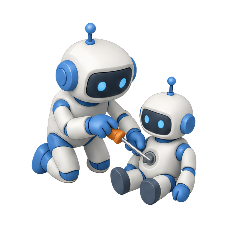 robot repairing a smaller robot