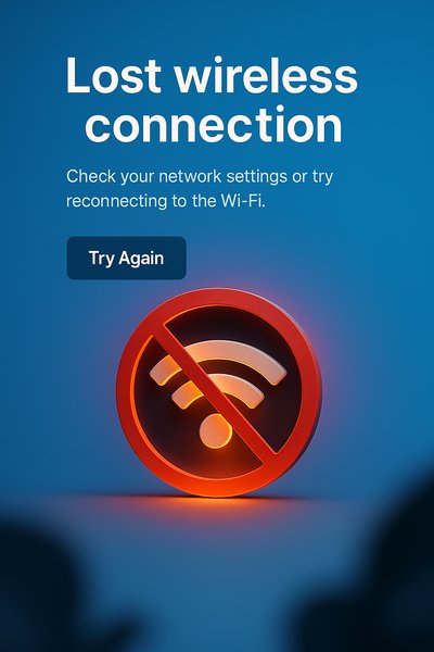 Wireless Connection Error Notification Graphic