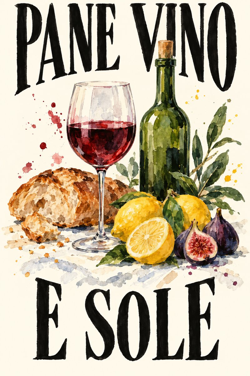 Watercolor trattoria poster design