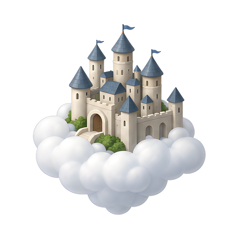 fantastical castle in the sky