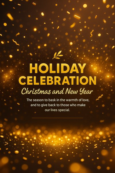 Elegant Golden Particles for Holiday Celebration Background
