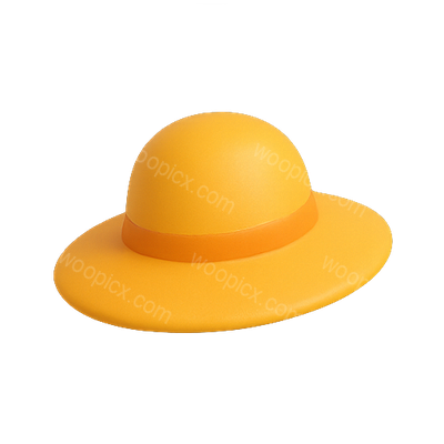 Vibrant Yellow Fashion Hat on White Background