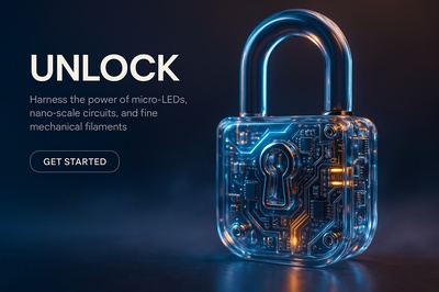 High-Tech Light Landscape Featuring a Stunning 3D Lock