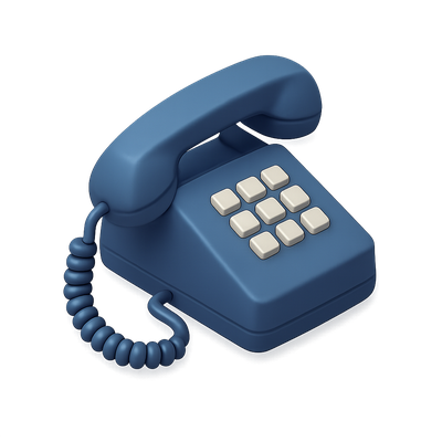 Stylized 3D Illustration of a Classic Corded Phone