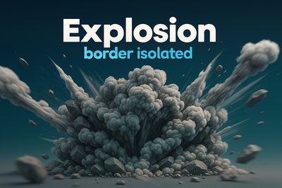 Dynamic 3D Explosion Illustration with Engaging Typography