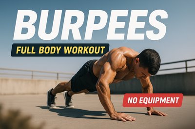 Dynamic Fitness Graphic Featuring Burpees Workout