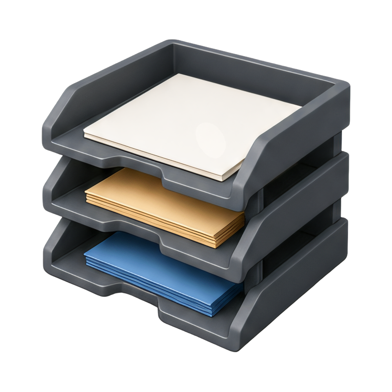 Triple inbox tray organizer