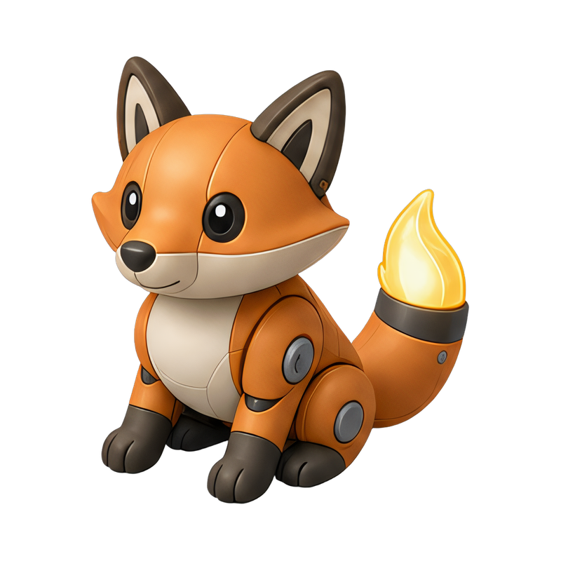 adorable robot fox design