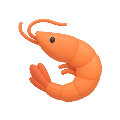 Stylized Cartoon Shrimp Illustration