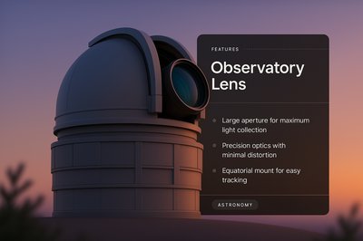 Integrated Observatory Lens Design with 3D Illustration