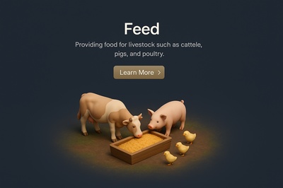 Detailed 3D Scene of Livestock Feeding with Realistic Elements