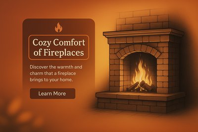 Cozy Fireplace Graphic for Home Comfort Promotion