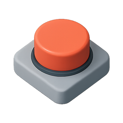 3D Render of a Gray and Orange Button