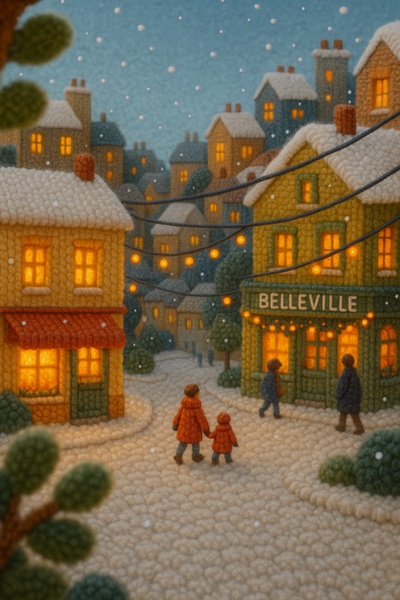Cozy Winter Wool Scene in Belleville, Paris