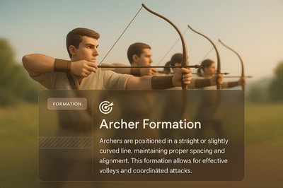 3D Illustration of Archer Formation with Integrated Text Design