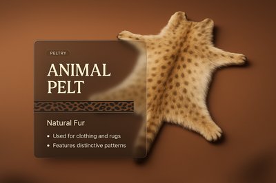 Stylish Animal Pelt with Distinct Patterns and Text Overlay