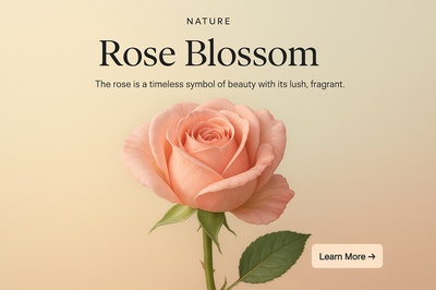 Realistic Rose Blossom with Elegant Design Elements