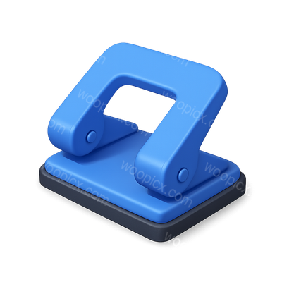 3D Blue Hole Punch Icon with Isometric Design