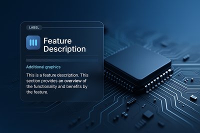 Detailed Macro View of a Microchip with Feature Description