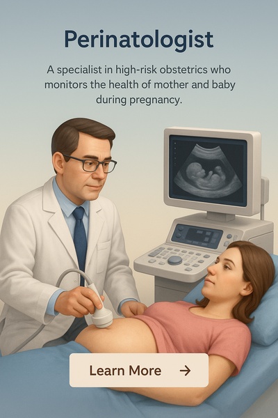 Detailed 3D Illustration of a Perinatologist at Work