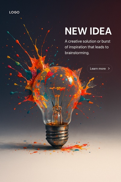 Creative Light Bulb Explosion Symbolizing New Ideas