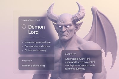 Light Demon Lord 3D Illustration with Transparent Overlay