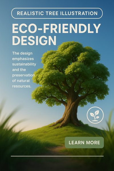Eco-Friendly Tree Illustration Promoting Sustainable Design