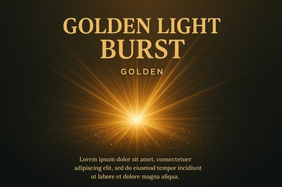 Stunning Golden Light Burst with Gradient Background