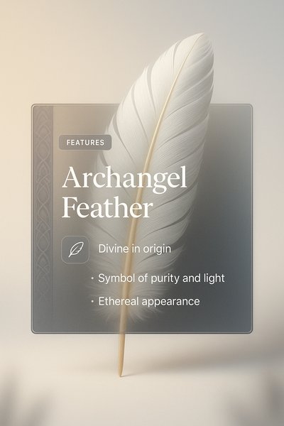 Elegant Archangel Feather with Ethereal Design Elements