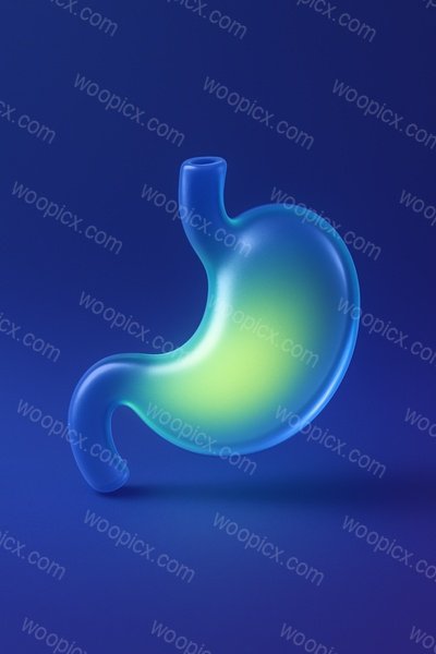 Realistic 3D Stomach Icon with Soft Glow