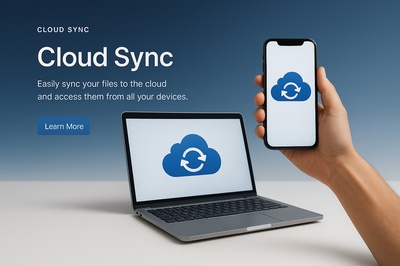 Stylish Cloud Sync Interface Design for Webpage