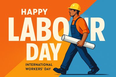 Vibrant and Bold Labour Day Celebration Illustration