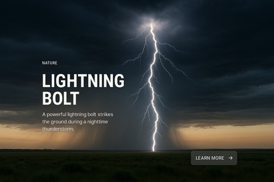Striking Lightning Bolt During Nighttime Thunderstorm