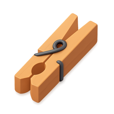 Stylish 3D Clothespin Icon for Laundry Use