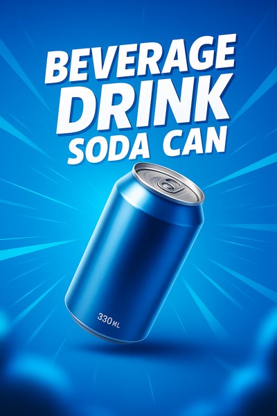 Dynamic 330ml Soda Can Design with Bold Typography
