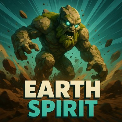 Dynamic Earth Spirit Illustration with Bold Text Design