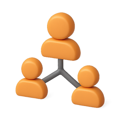 Stylized Network Connection Icons in Orange