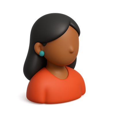 Stylized 3D Isometric Icon of a Person in Volumetric Style