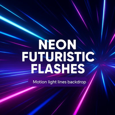 Neon Futuristic Light Flashes Background Design