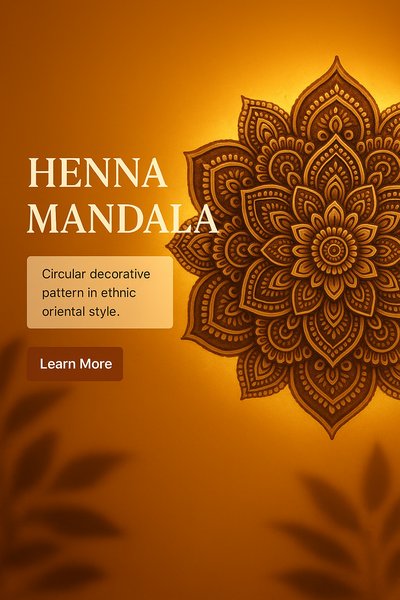 Henna Mandala Decorative Pattern in Ethnic Style