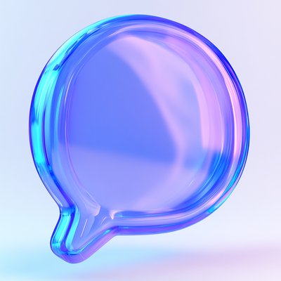 Translucent Chat Bubble Icon with Gradient Colors