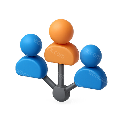 Three-Dimensional People Icons Representing Networking