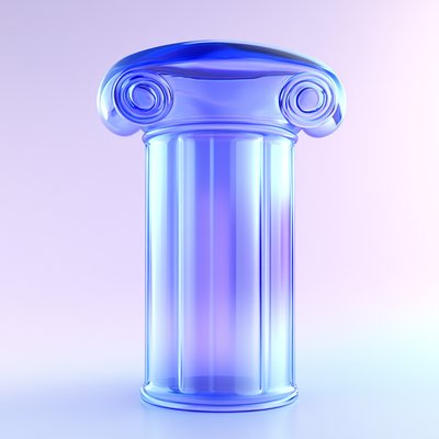 Stylized Glass Column with Classical Design