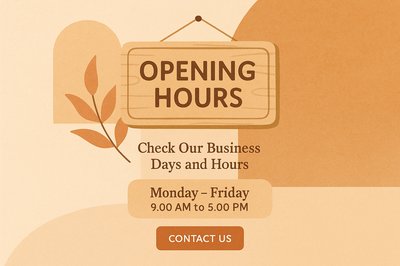Boho Style Opening Hours Board Design