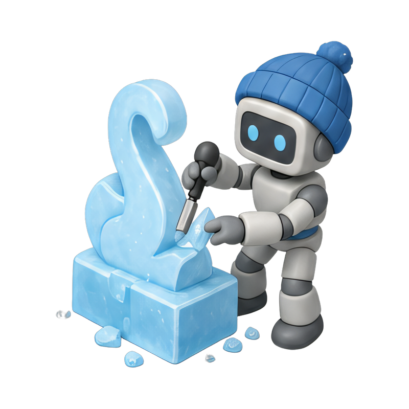 robot creating ice sculpture