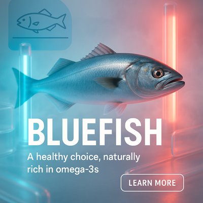 Vibrant Bluefish Display with Neon Accents